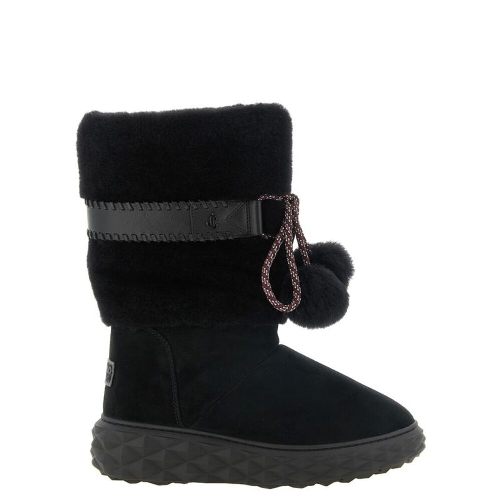 Jimmy Choo Black Lamb Leather Flat Women's Boots